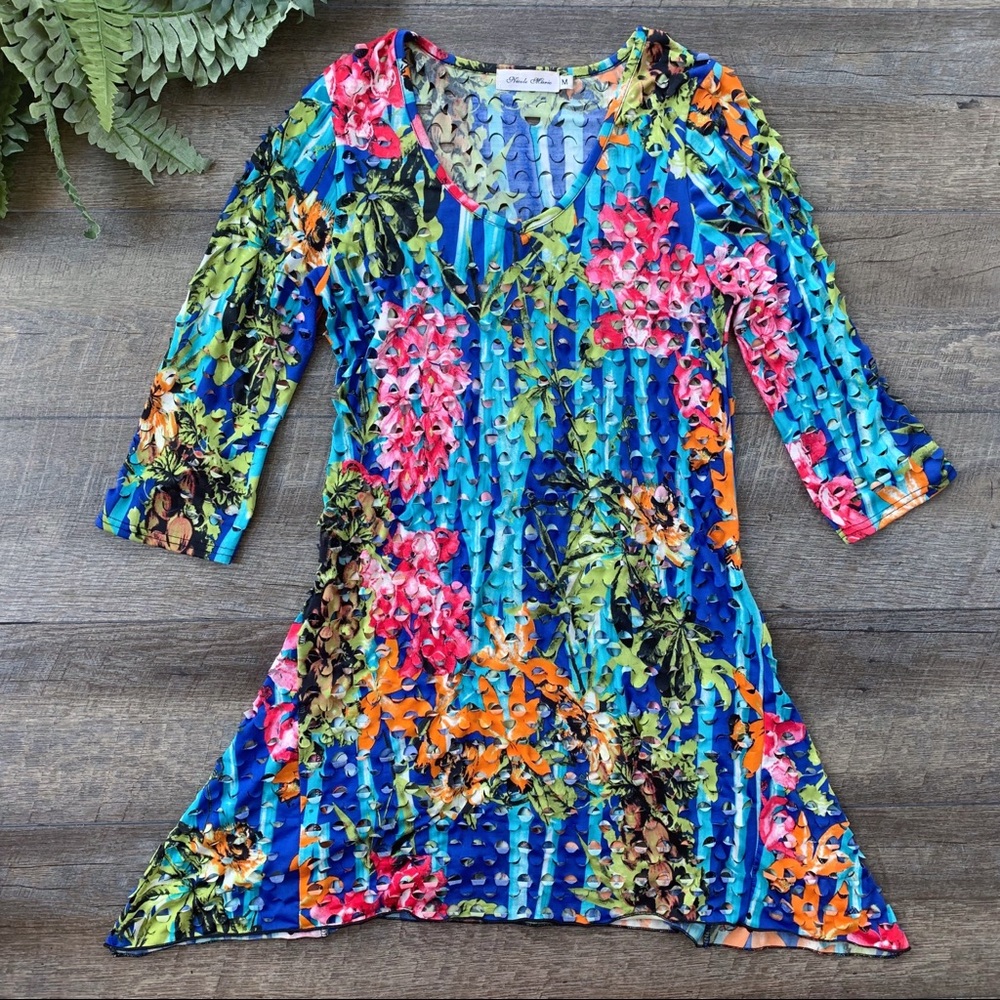 Nicole Marie Colorful Cutout Dress